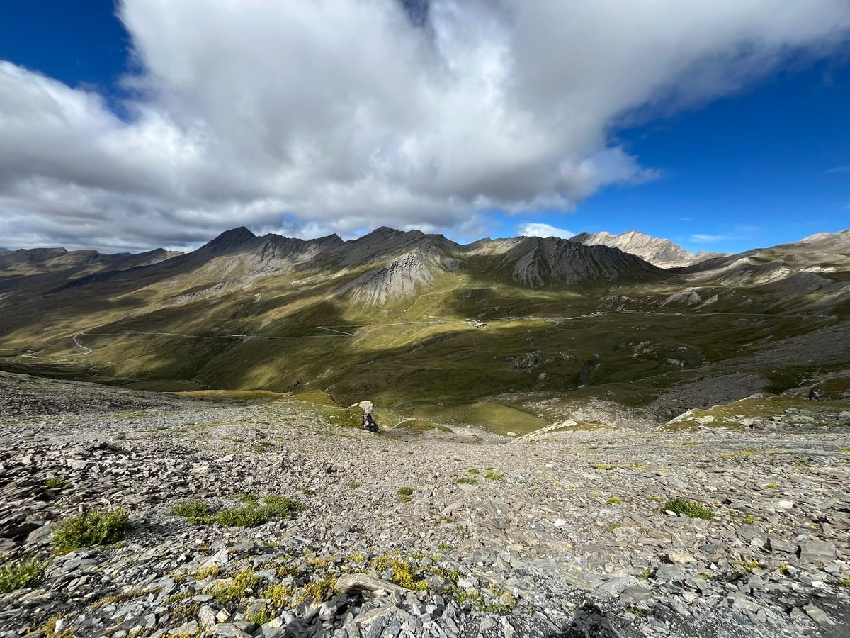 Vue depuis le col Agnel sur le GR58